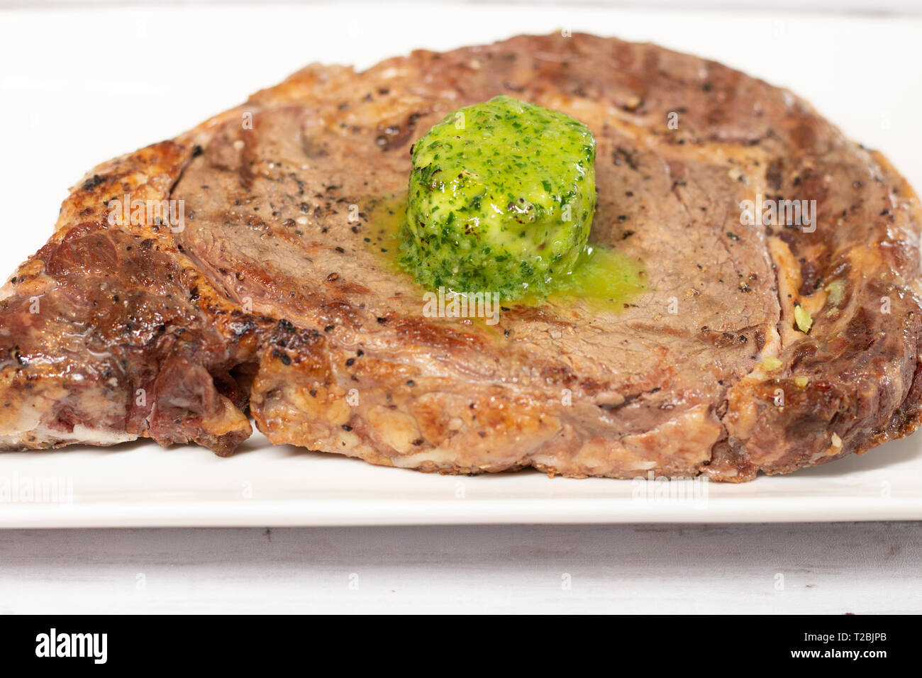 Grilled steak with herb butter Stock Photo Alamy