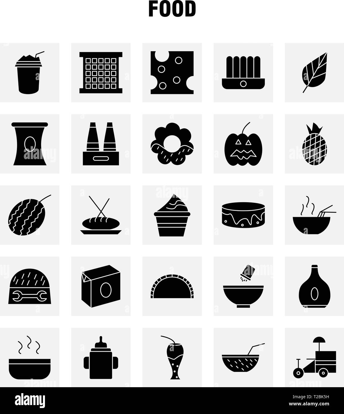 Food Solid Glyph Icons Set For Infographics, Mobile UX/UI Kit And Print ...