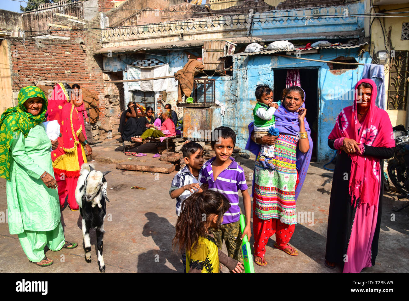 Traditional Indian Family, Jaipur, Rajasthan, India Stock Photo