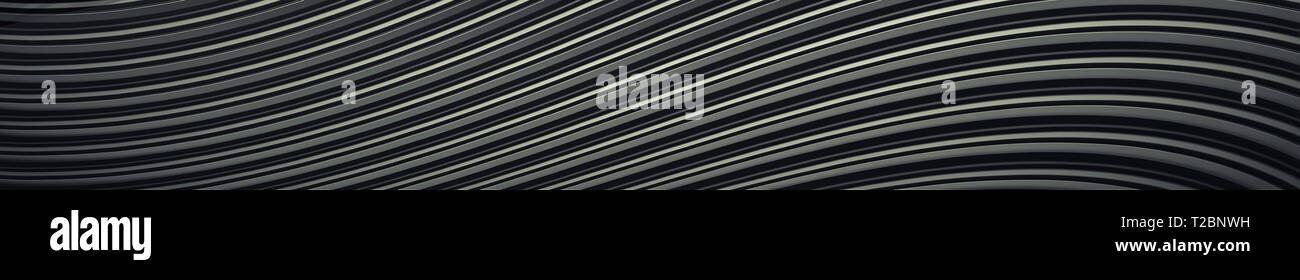Black abstract image. Gorizontal panoramic view for kithen panel skinali. 3d rendering Stock Photo