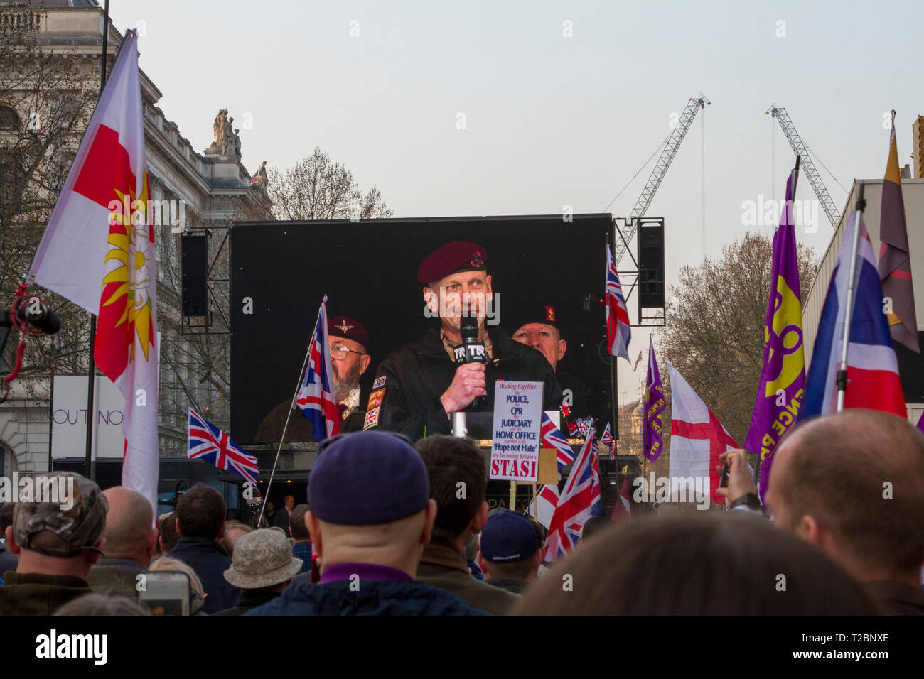 March 29th 2019 The day the Britain was meant to leave the EU. Leave Means Leave along with UKip held rallies near Parliament, London Stock Photo