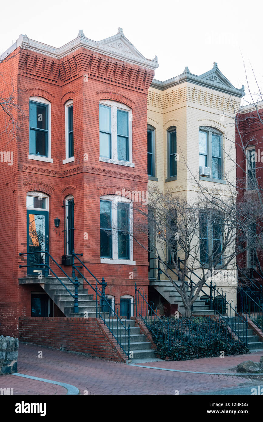 Colorful row houses in Capitol Hill, Washington, DC Stock Photo Alamy