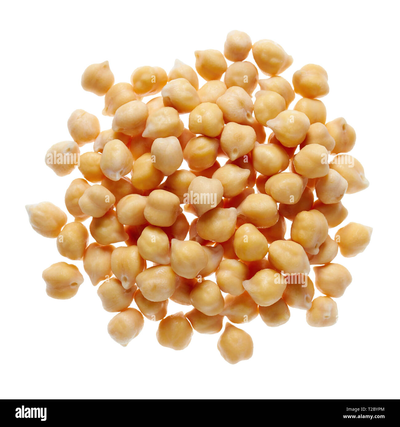 Close-Up of Chick Peas isolated on a white background. Stock Photo