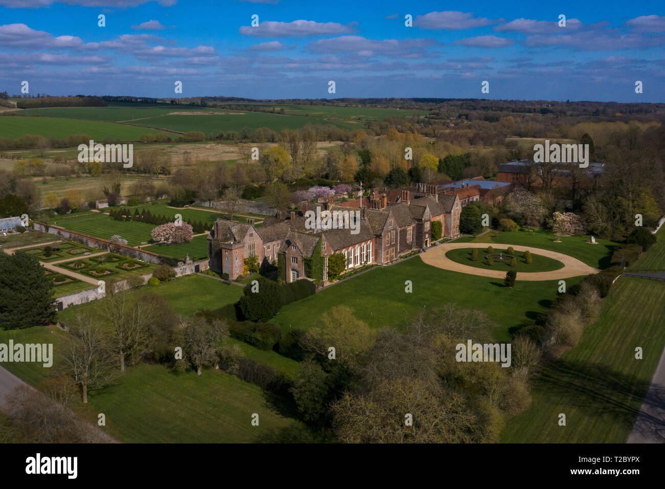 Littlecote House,Near Hungerford,Wiltshire from a Drone ,England,UK Stock Photo