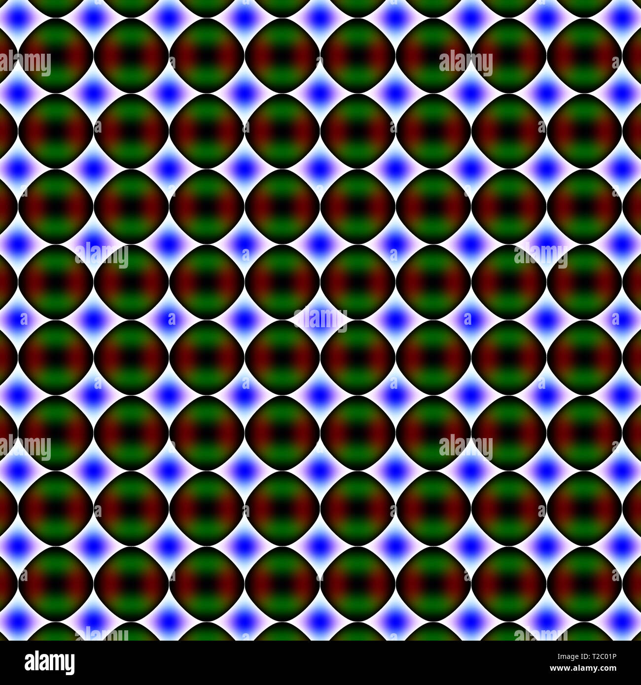 Computer art: Drawing of dots and circles of different size and color forming a perspectivic or symmetric picture Stock Photo