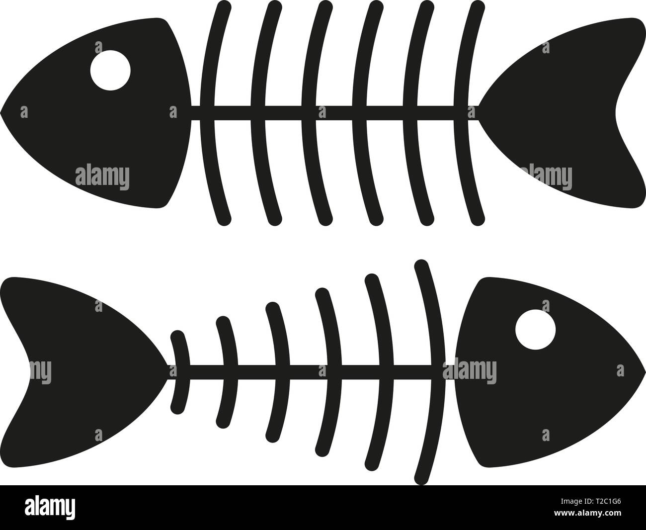simple skeleton of fish with bones isolated on white background Stock  Vector Image & Art - Alamy