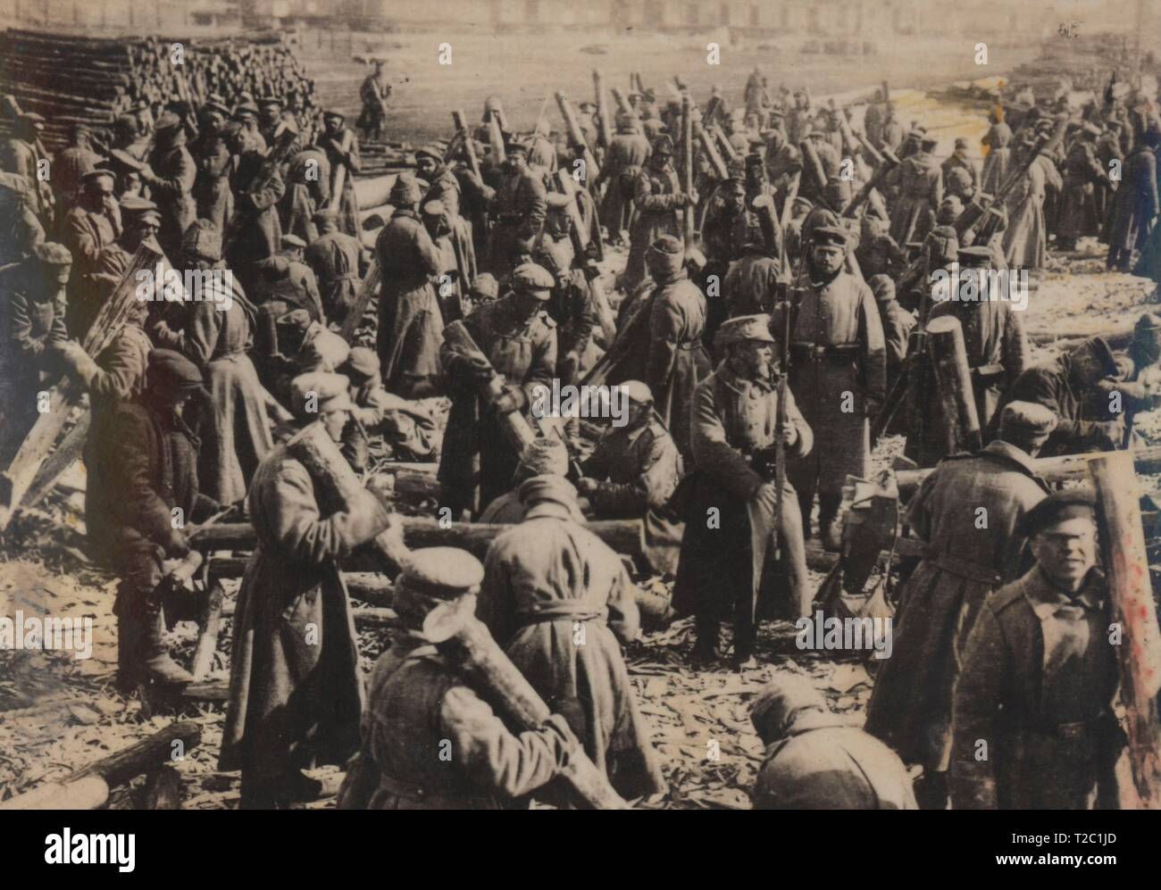 Primera guerra mundial (1914-1918). Campo de prisioneros rusos en Alemania. Stock Photo