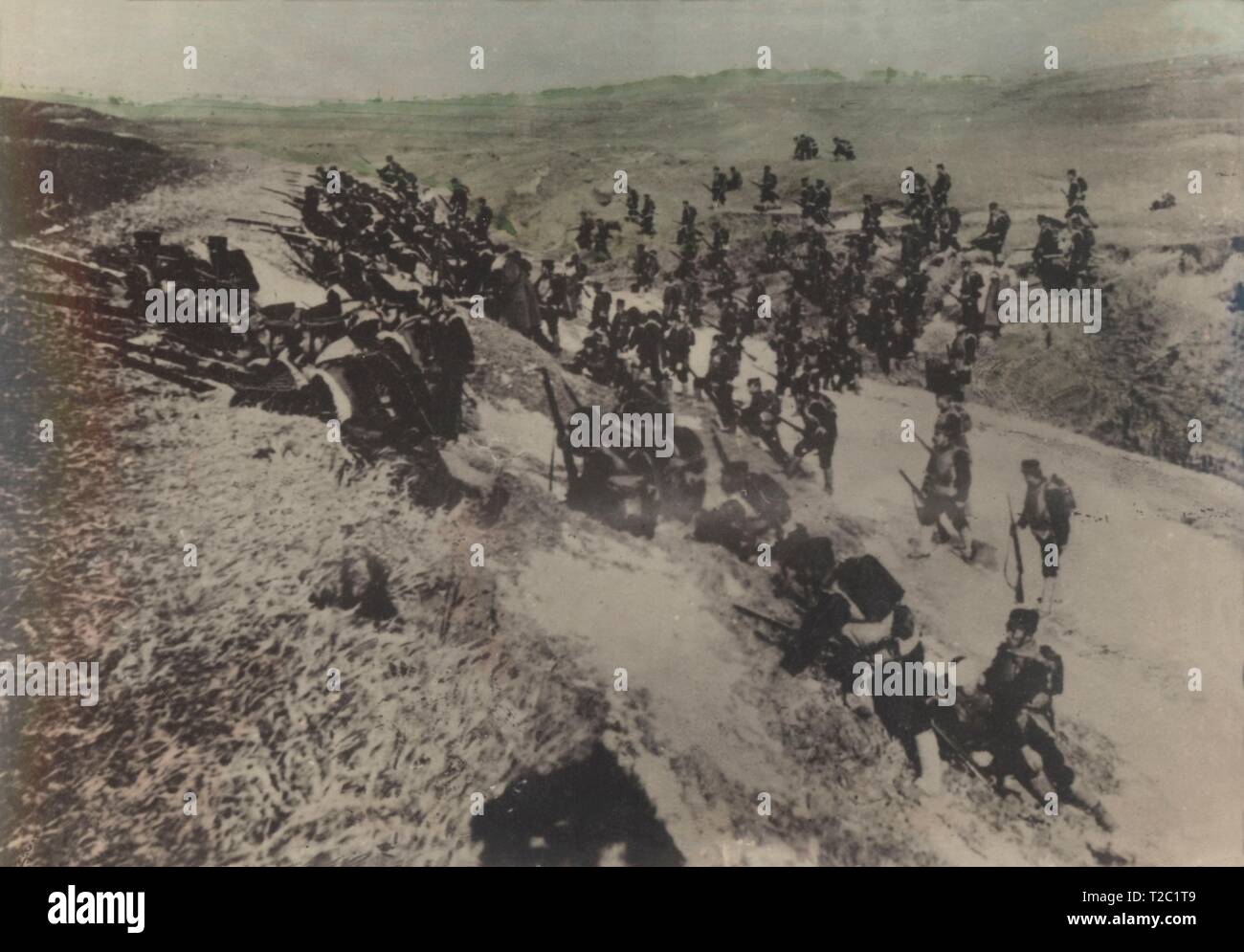 Primera guerra mundial (1914-1918). Japoneses asaltando una fortaleza China en Kia Chao. Stock Photo