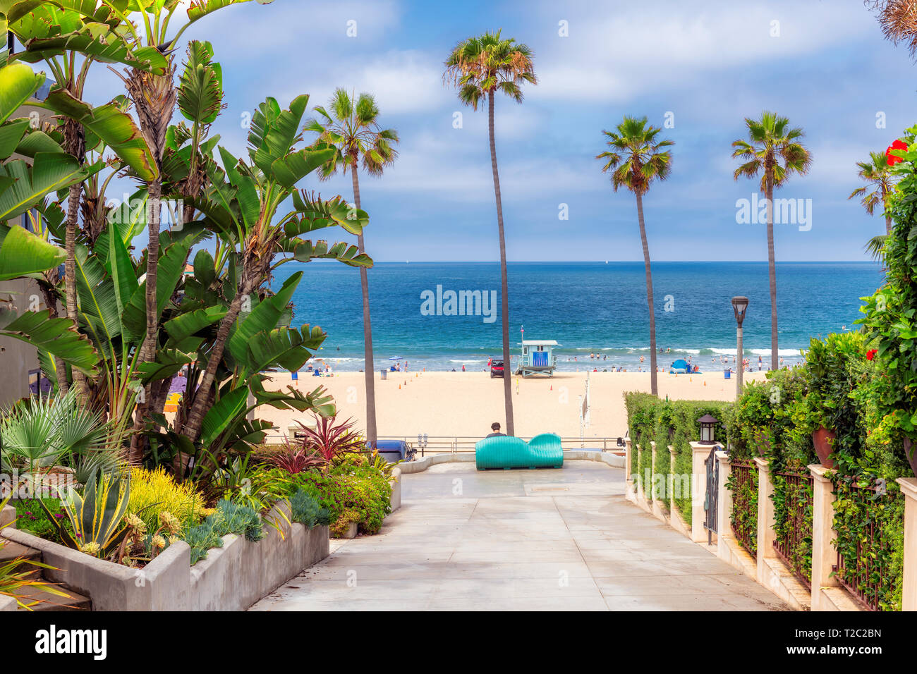Los Angeles beach at sunny summer day Stock Photo