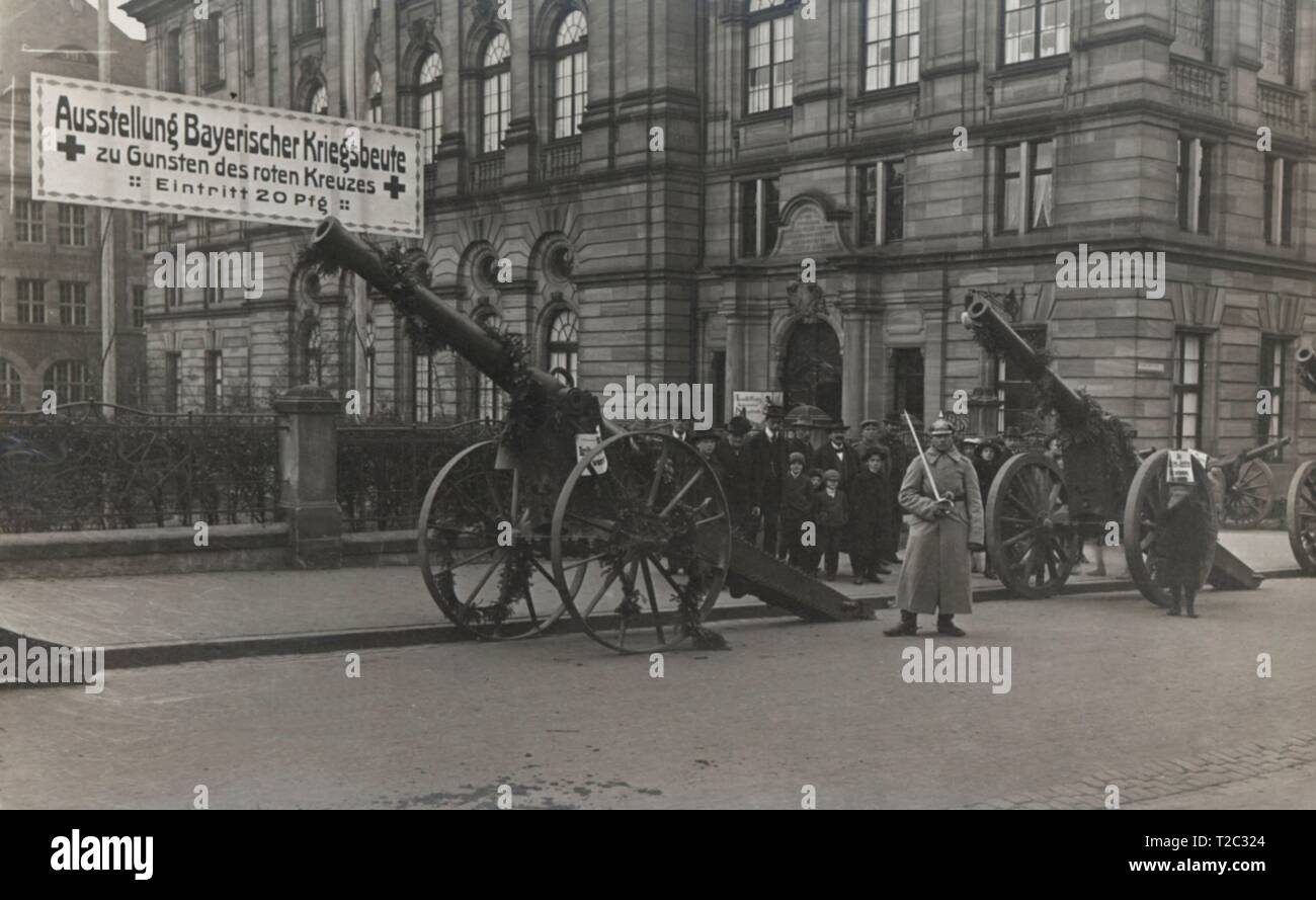 Primera guerra mundial (1914-1918). Batería alemana en Nuremberg, octubre de 1915. Stock Photo