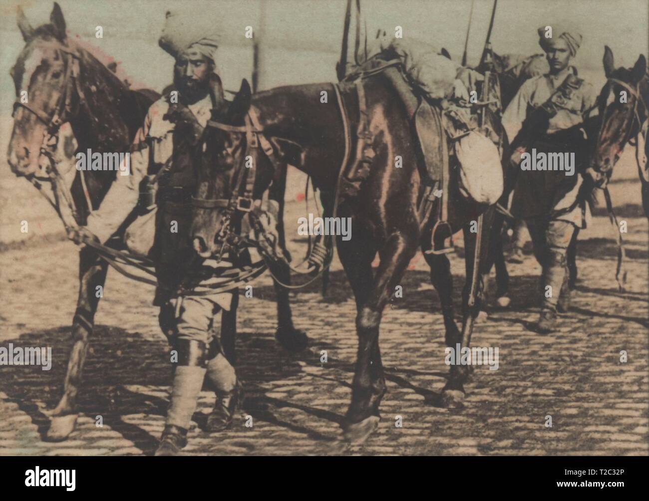 Primera guerra mundial (1914-1918). Caballería india antes de la batalla. Stock Photo