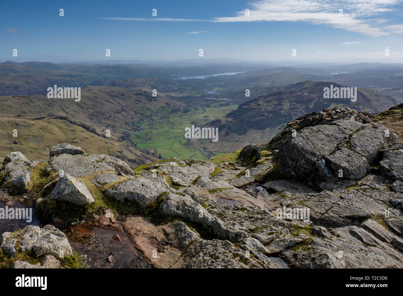 Looking towards Windermere from Herrison Stickle, Langdale Pikes ...