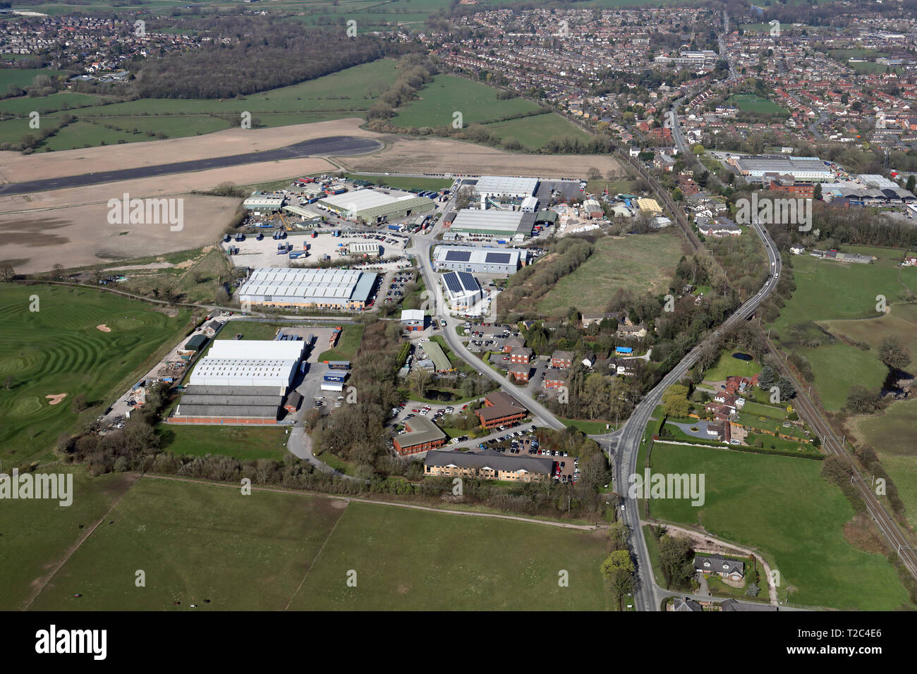 aerial view of Adlington industrial estate, Cheshire Stock Photo Alamy