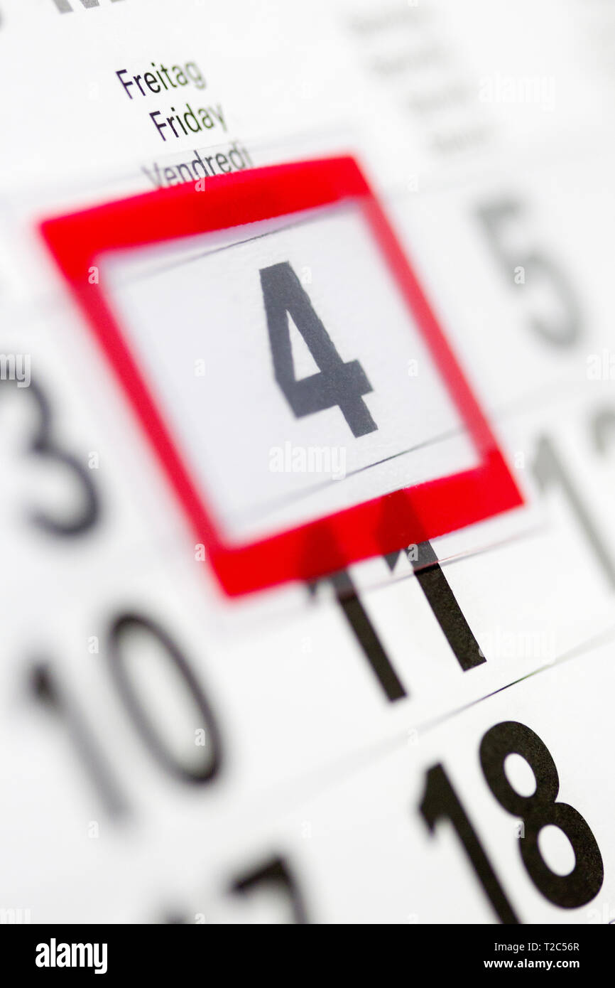 Detail of wall calendar in office Stock Photo Alamy