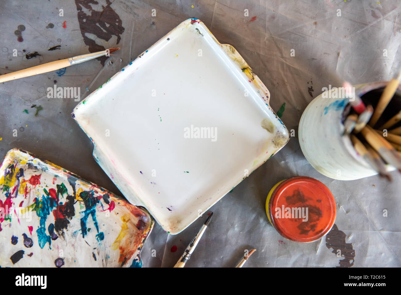 Coloring and painting equipment. Education and creative art for kid