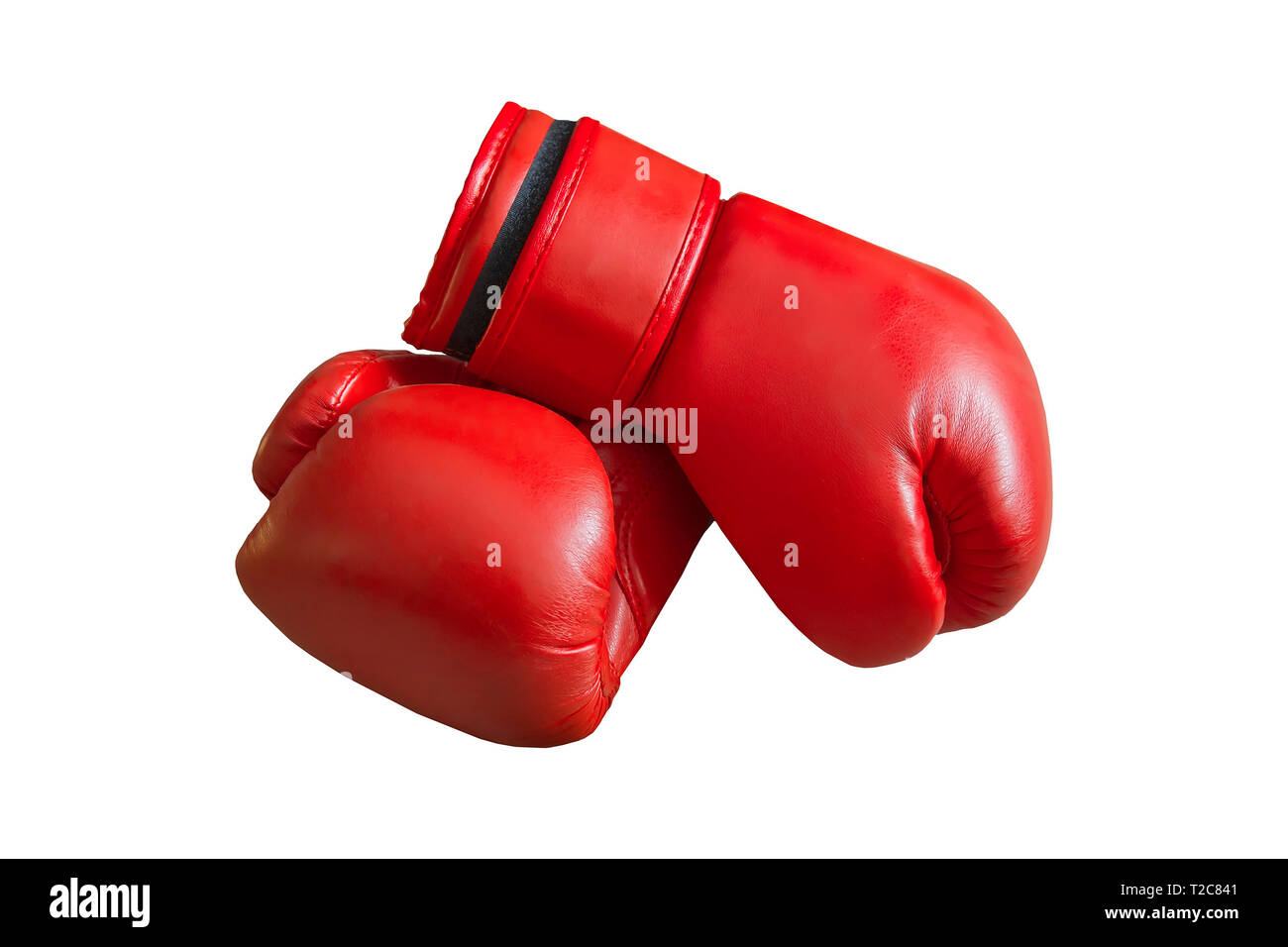 red boxing gloves on a white background. Two Boxing gloves to each
