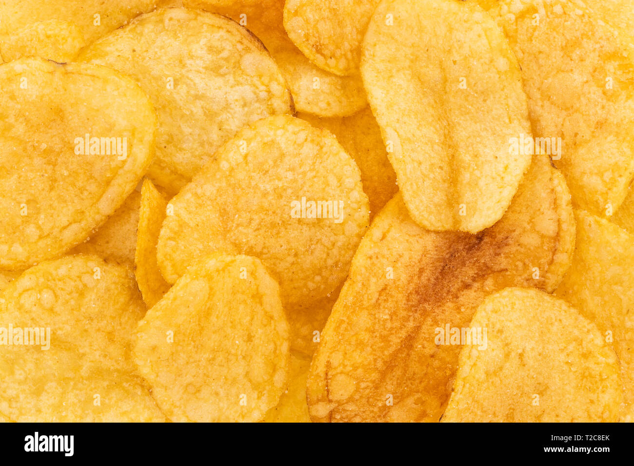 crispy potato chips snack texture background, top view Stock Photo - Alamy