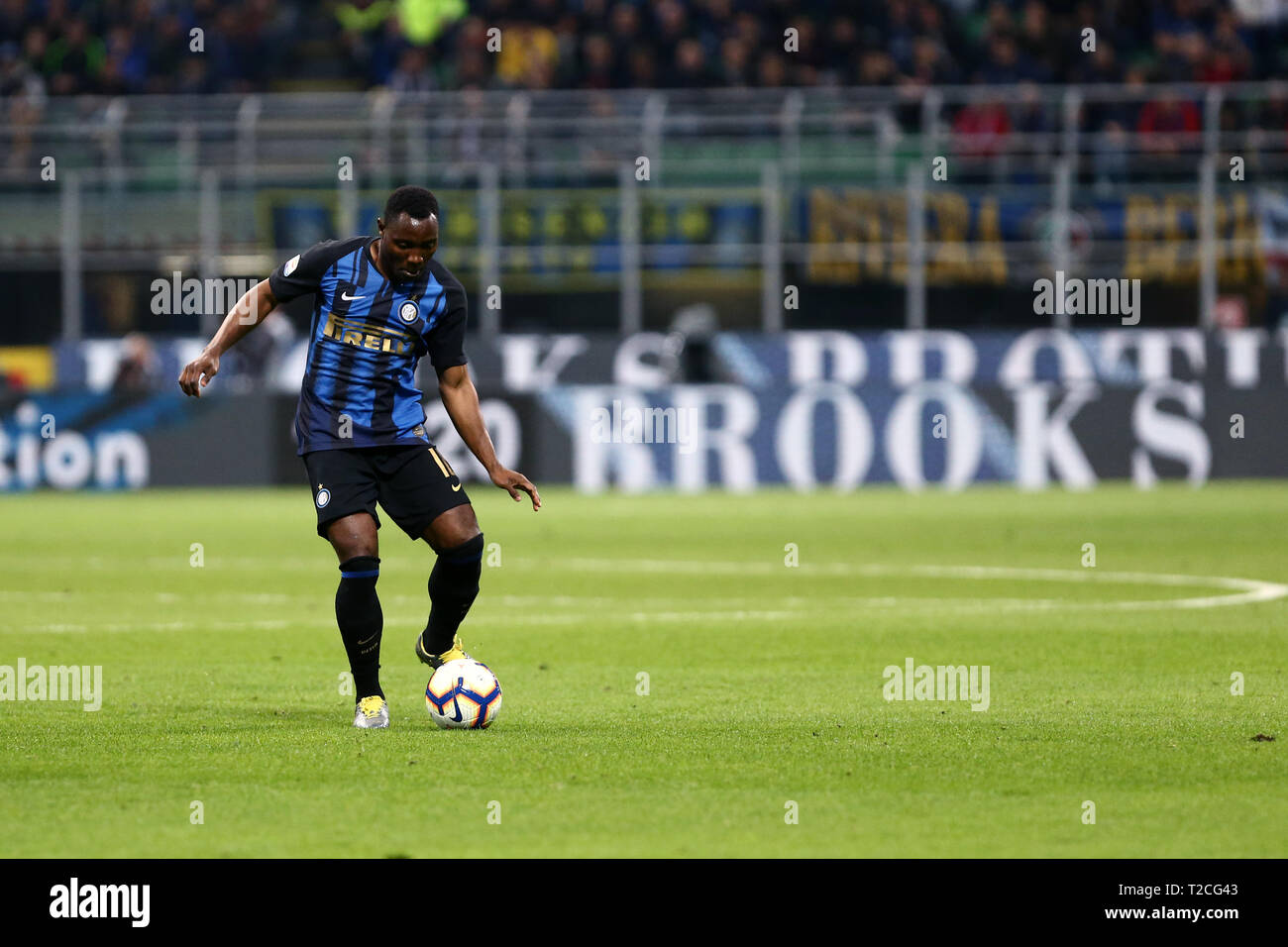 Milano, Italy. 31st Mar, 2019. Kwadwo Asamoah of FC Internazionale in action during the Serie A match between FC Internazionale and Ss Lazio. Credit: Marco Canoniero/Alamy Live News Stock Photo
