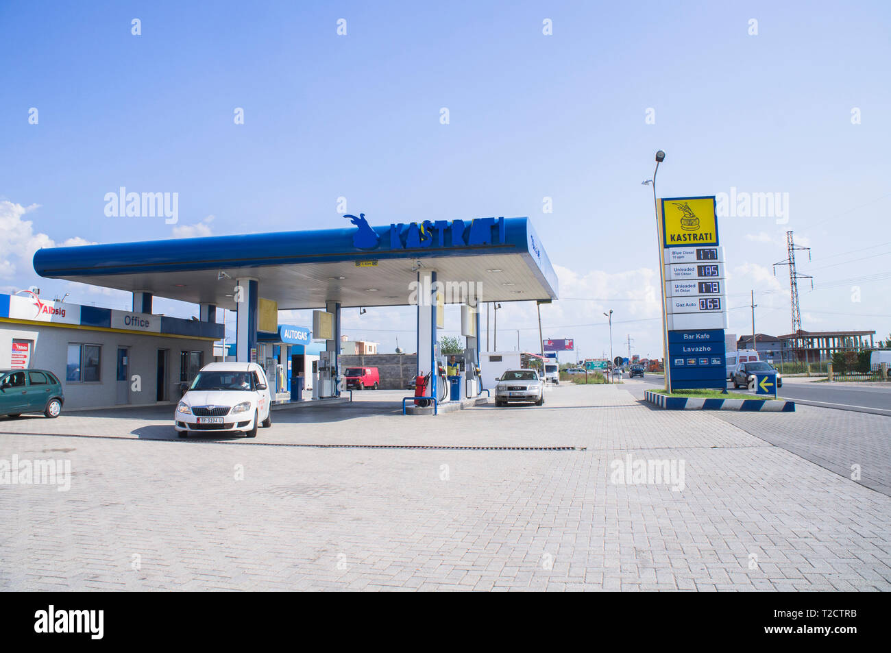 albania petrol station high resolution stock photography and images alamy