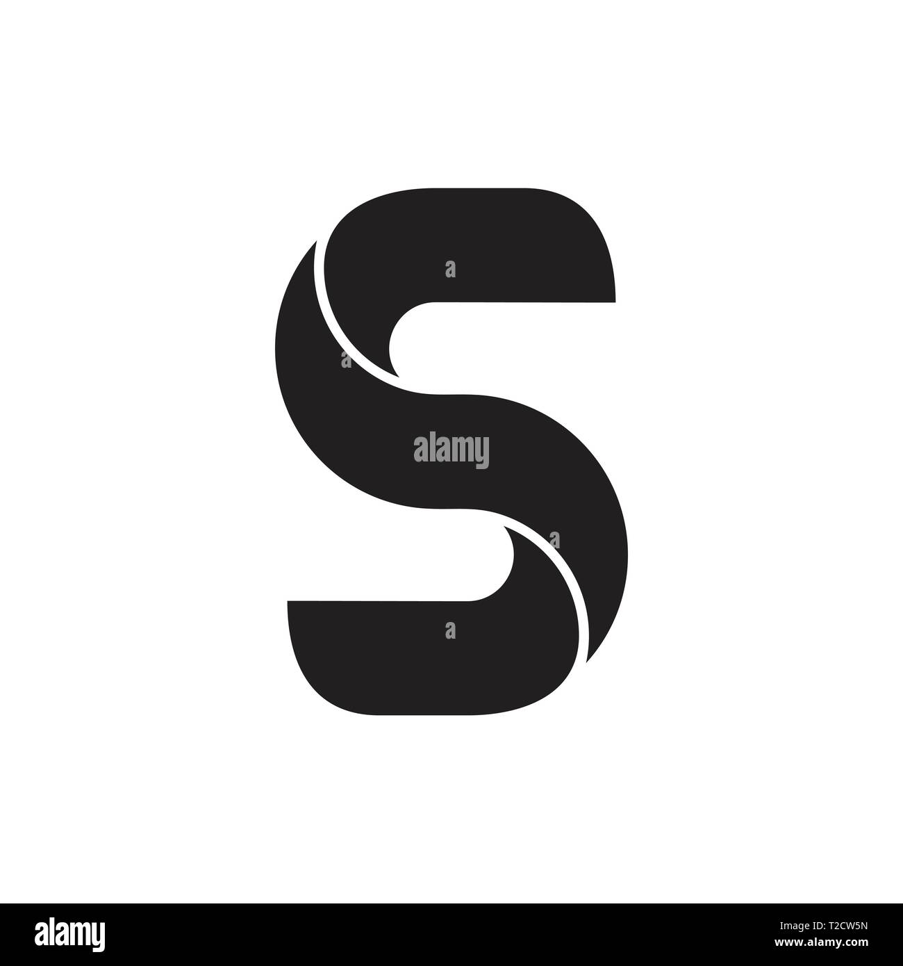 letter s twist curves 3d flat logo vector Stock Vector