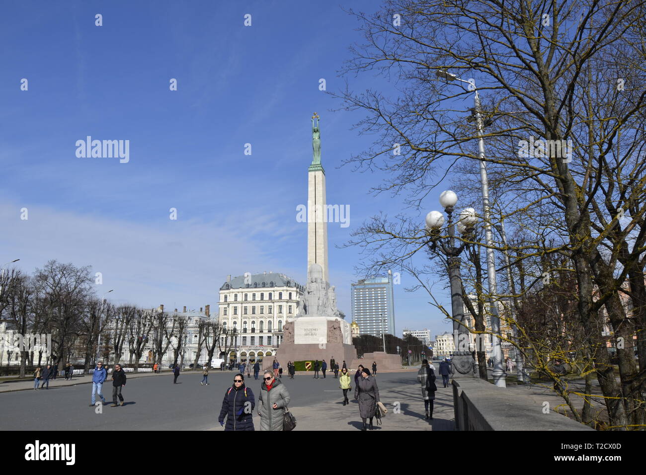 Freedom Monument Riga / Brīvības piemineklis Stock Photo