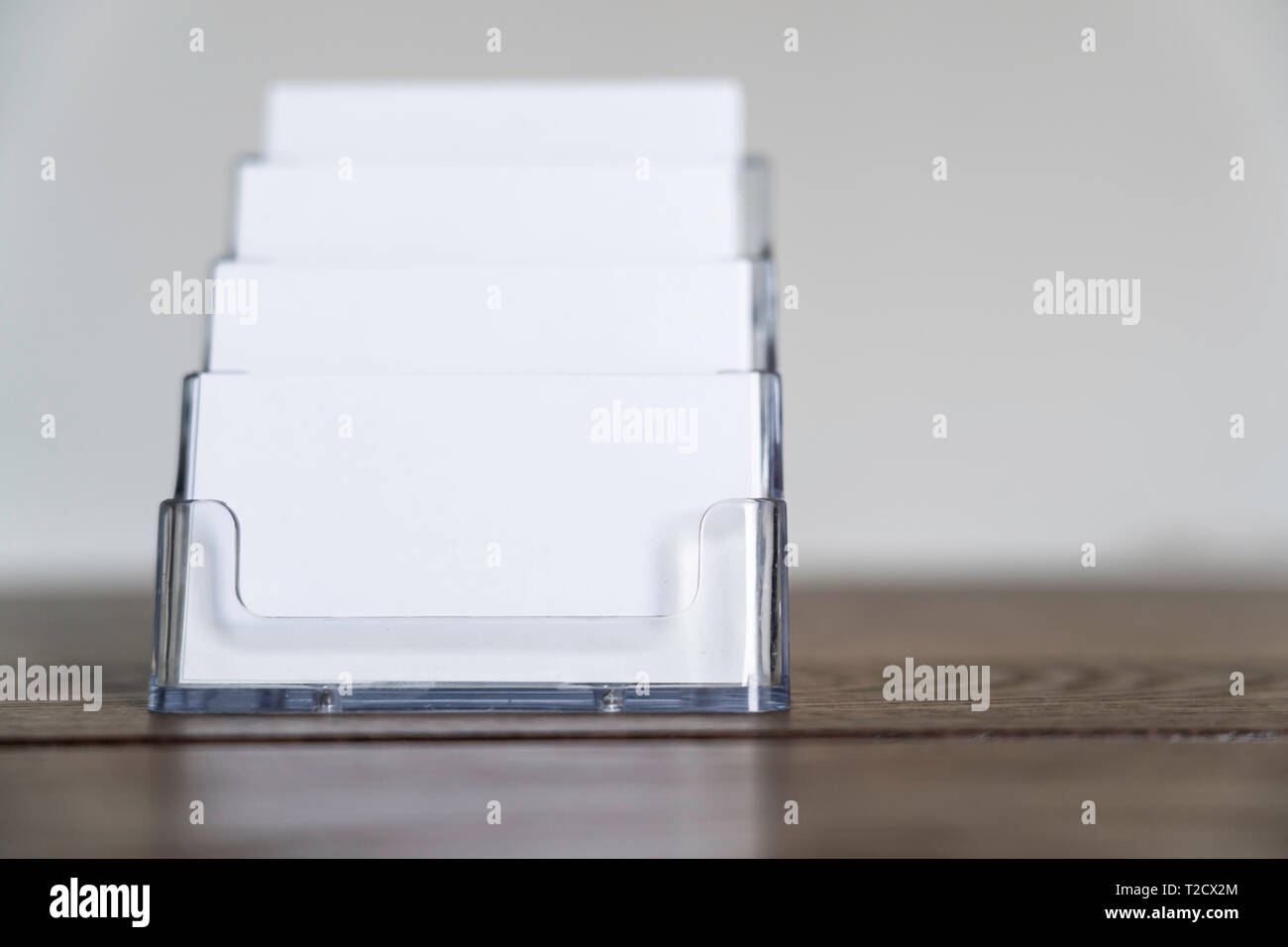 blank business card in a business card rack Stock Photo