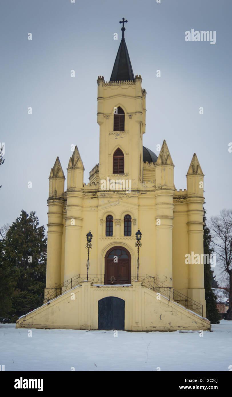Vukovar, Croatia - 30/01/2019:  Mausoleum of the Paunović family in Vukovar Stock Photo