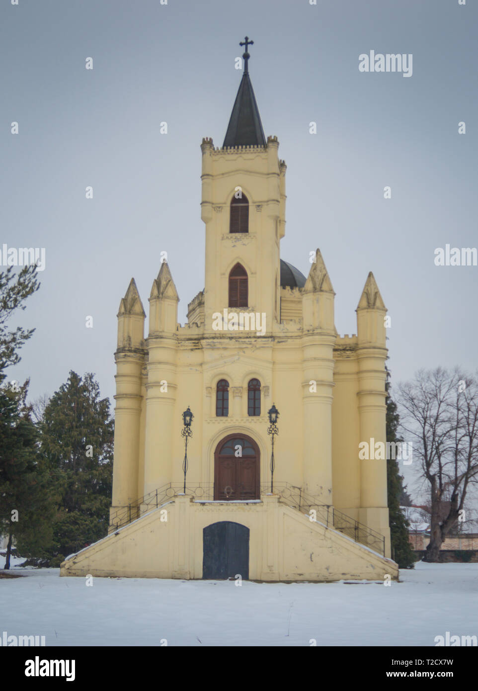 Vukovar, Croatia - 30/01/2019:  Mausoleum of the Paunović family in Vukovar Stock Photo