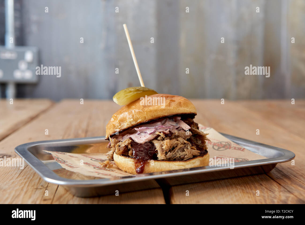 Smoked brisket sandwich Stock Photo