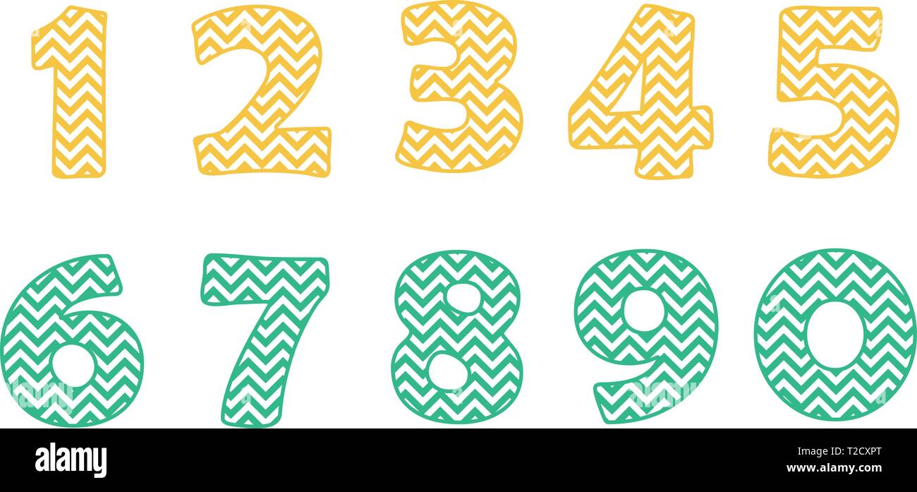 Numbers Chevron Set Stock Vector Image & Art - Alamy
