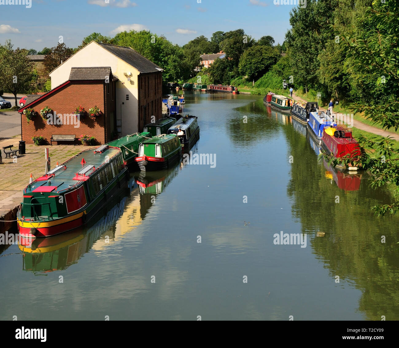 Narrow Boats Moored Beside The Kennet And Avon Canal At -