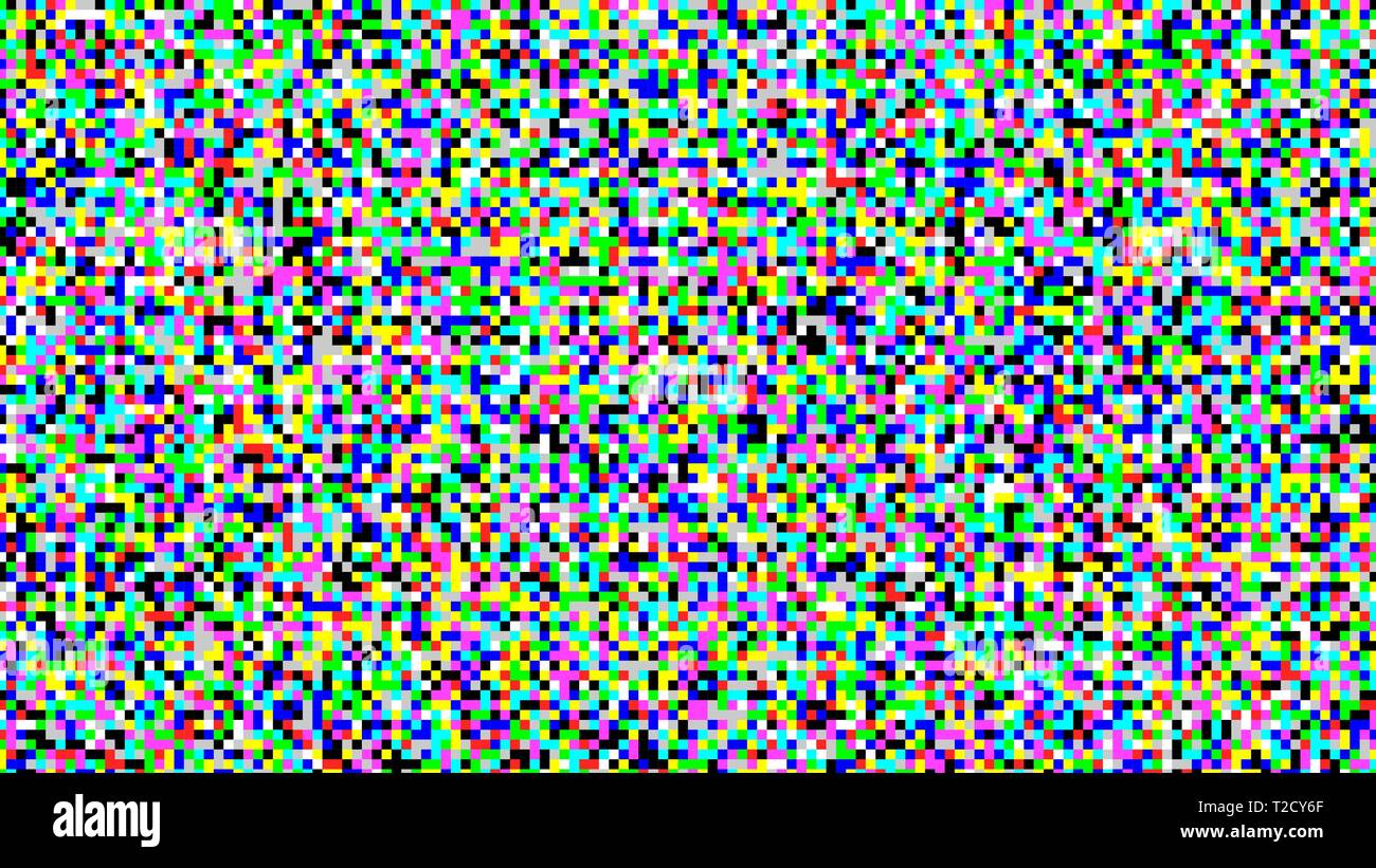 Pixel Screen Background Vector. Noise Signal Lcd Pixel Screen. Broken View. Error Video. Digital Design. Monitor. Illustration Stock Vector
