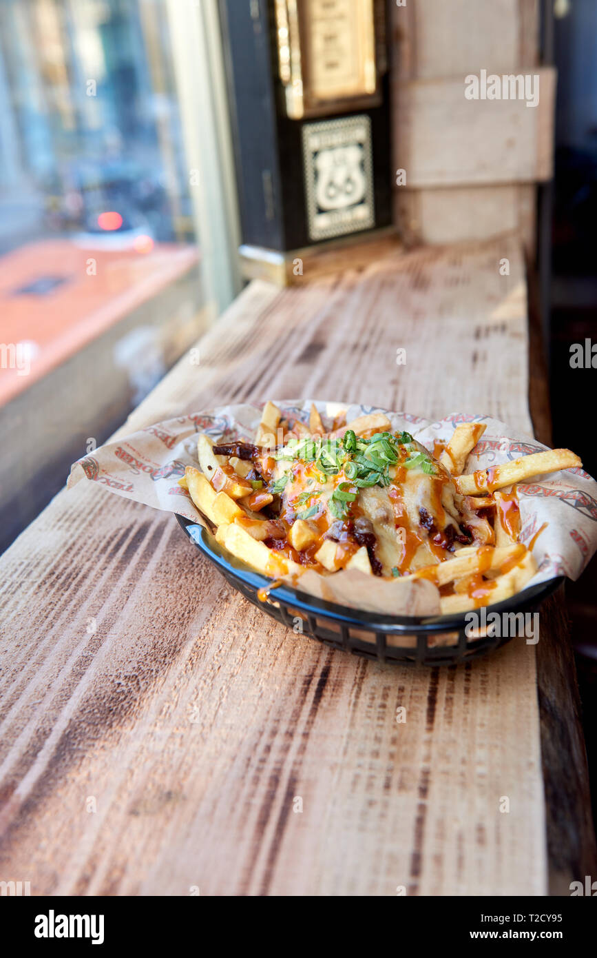 French fries with Chilli Sauce Stock Photo Alamy