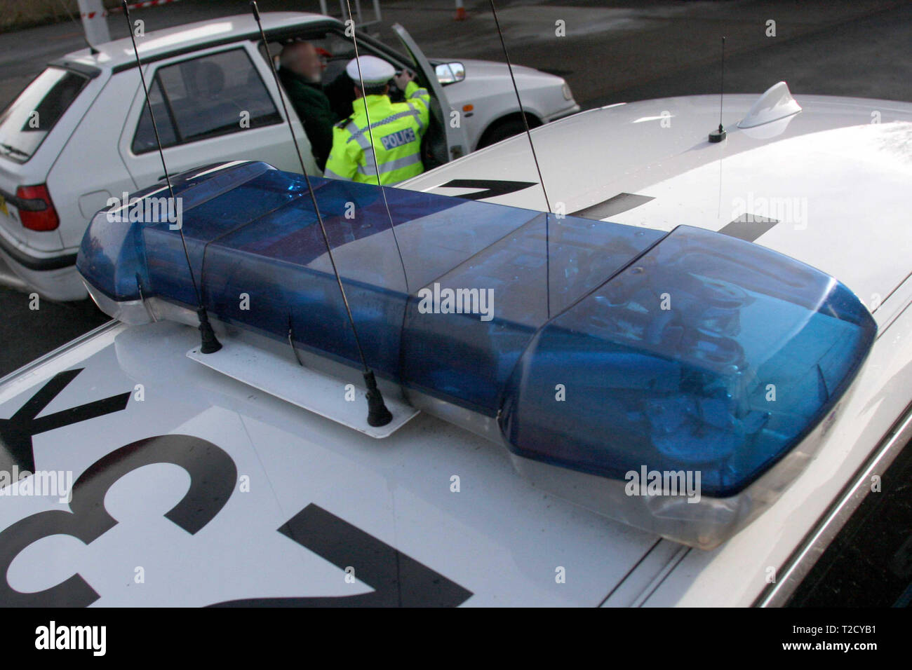 car stopped by traffic police Stock Photo Alamy
