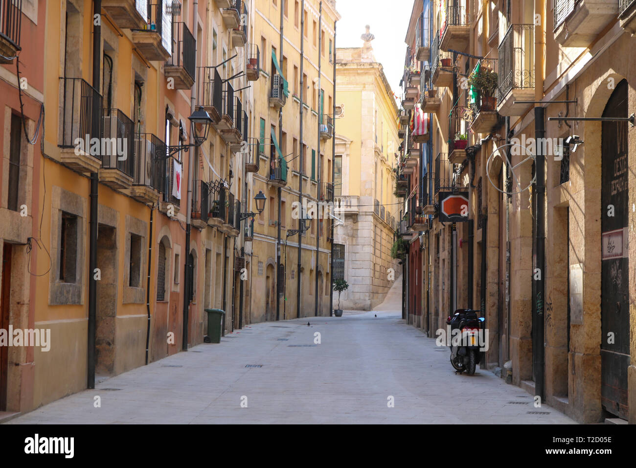 Street in Tarragona during Mediterranean games in june 2018 Stock Photo