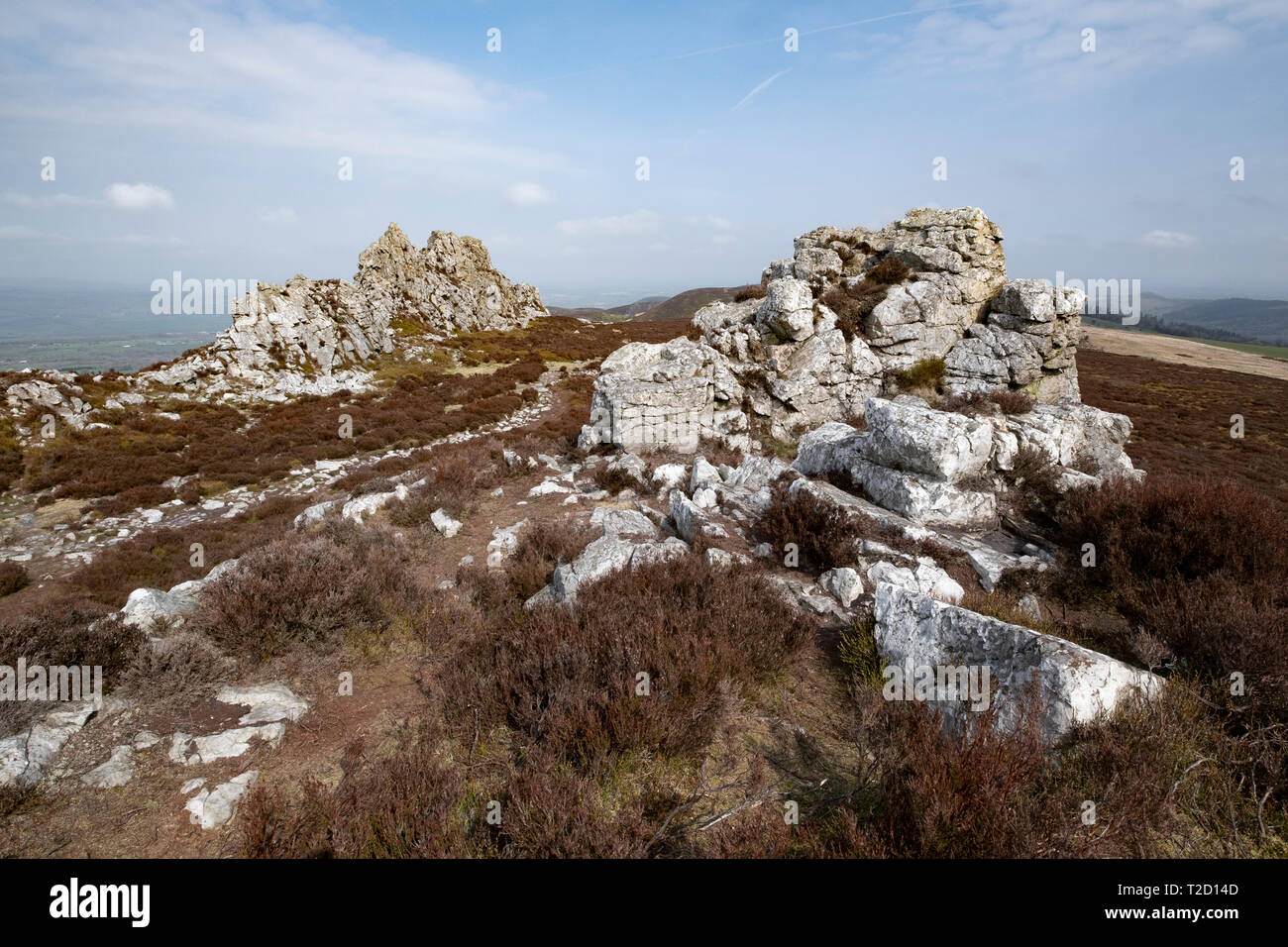 Rock formations at the famous Stiperstones, Shropshire, England, UK ...