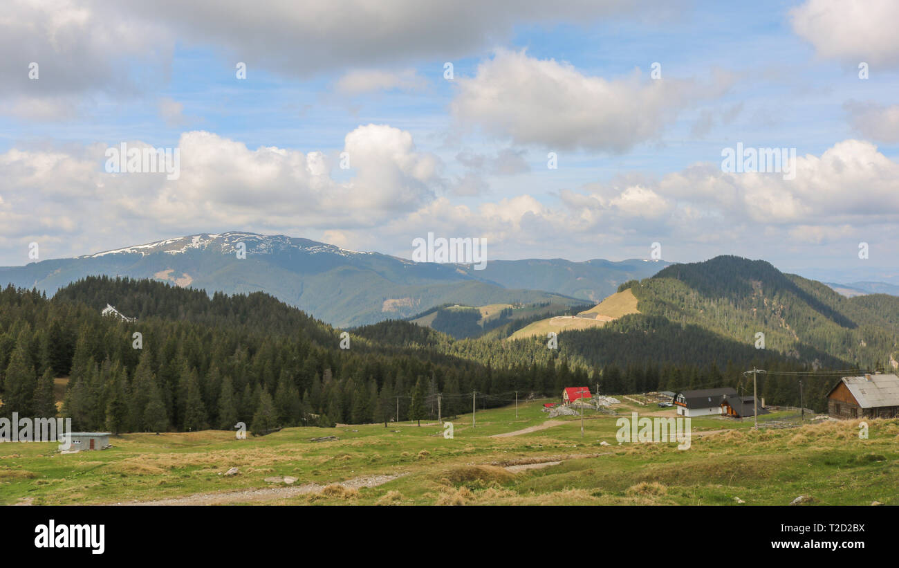 View of Bucovina region in Romania. Near Pietrele Doamnei. Stock Photo