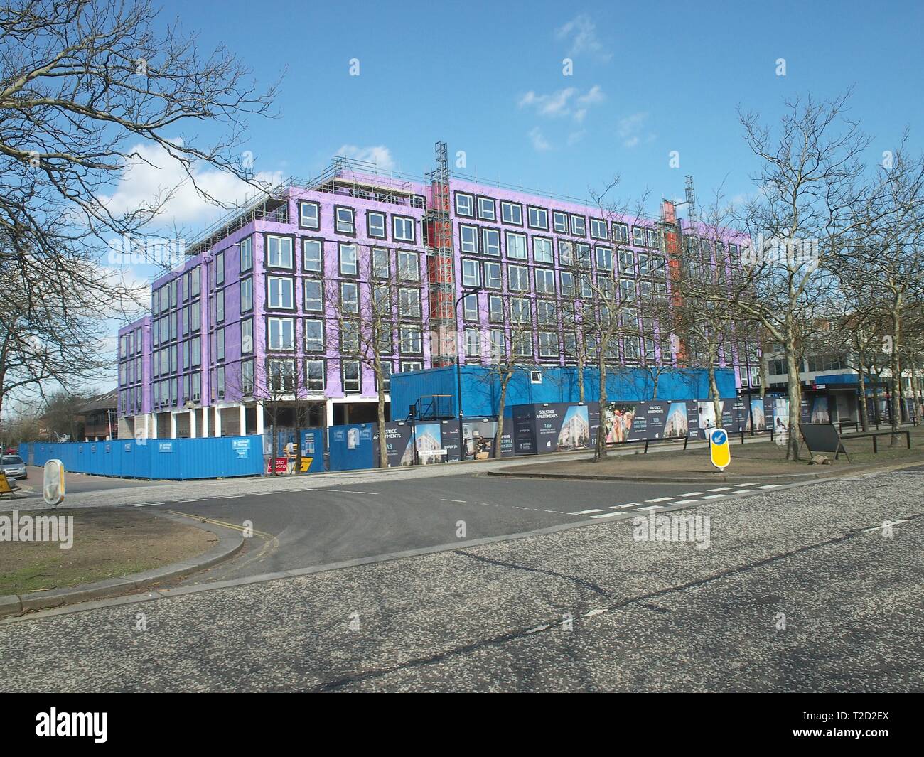 Milton Keynes UK, new apartments under construction in the city centre