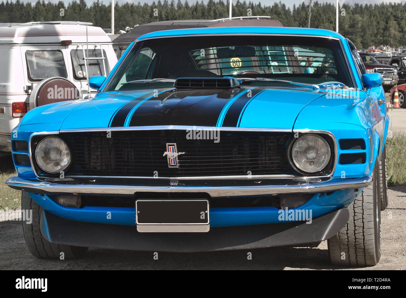 Blue 1970 Ford Mustang Fastback at Pick-Nick 2018, Classic car show in  Forssa, Finland. 05.08.2018 Forssa, Finland Stock Photo - Alamy