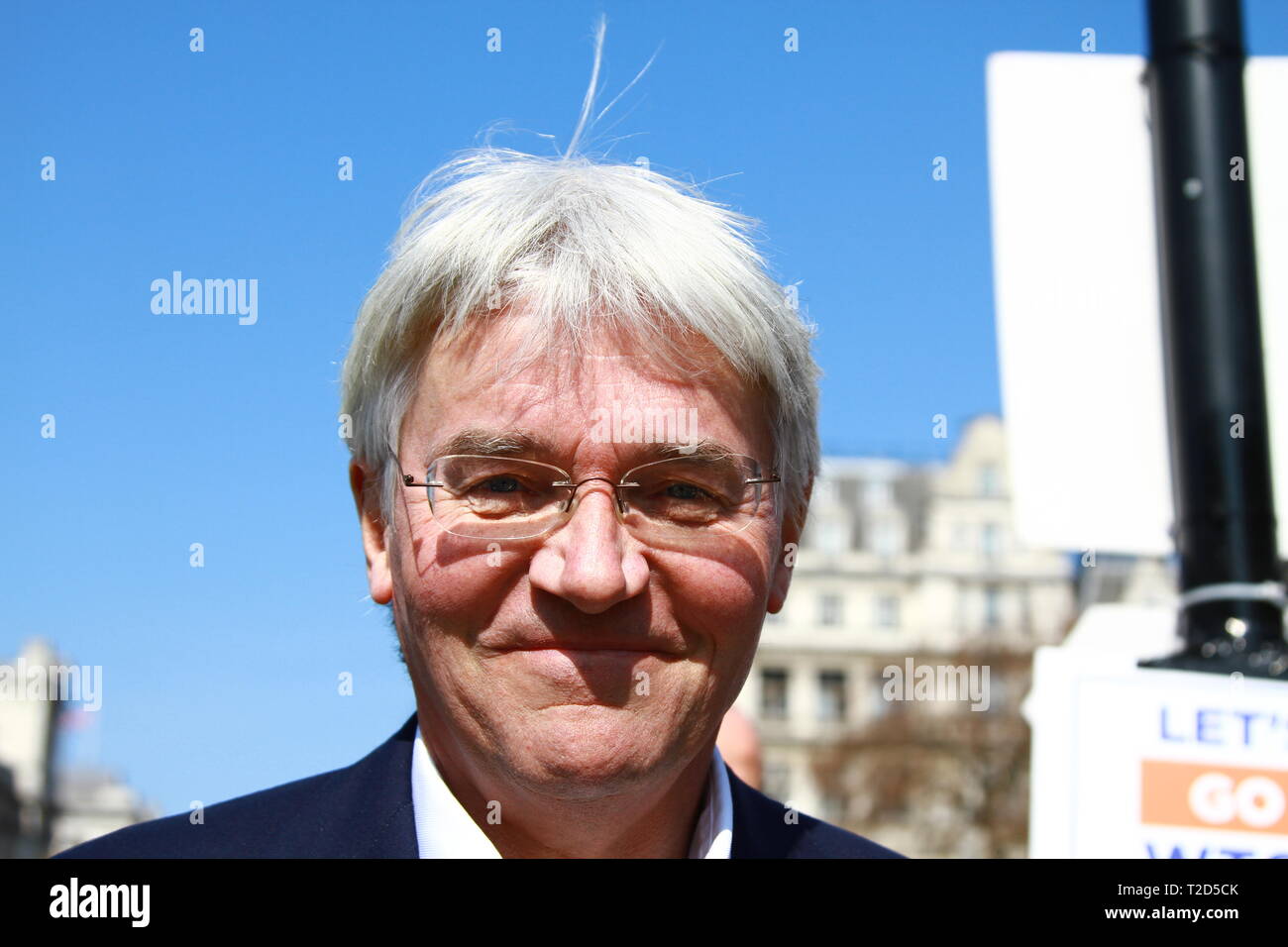 ANDREW MITCHELL MP IN PARLIAMENT SQUARE, WESTMINSTER, UK ON 1ST ...