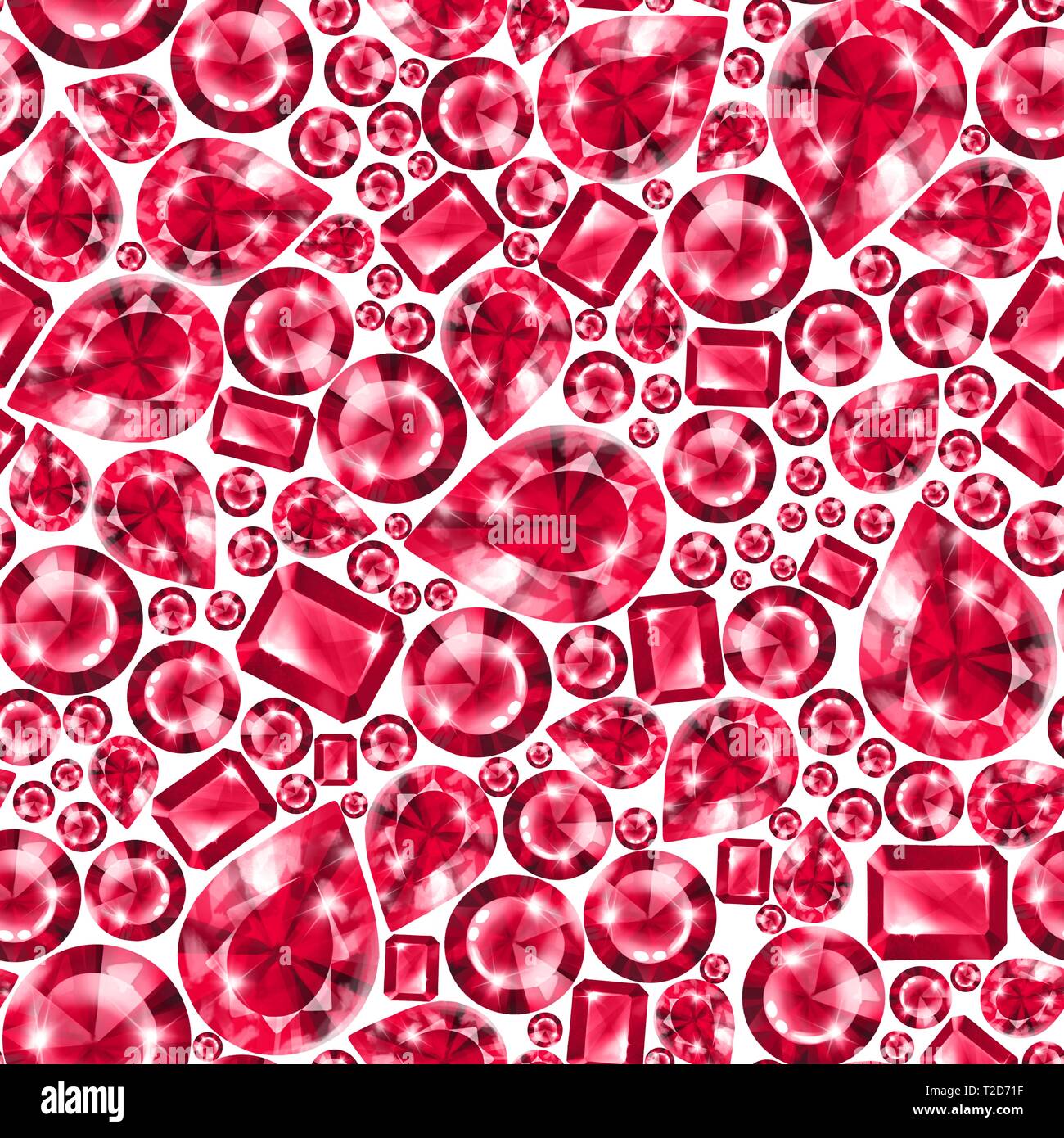 Seamless red gemstones pattern on white. Jewels luxury background Stock ...