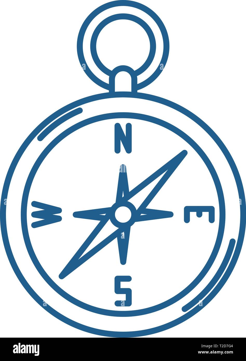 Navigation compass line icon concept. Navigation compass flat vector ...