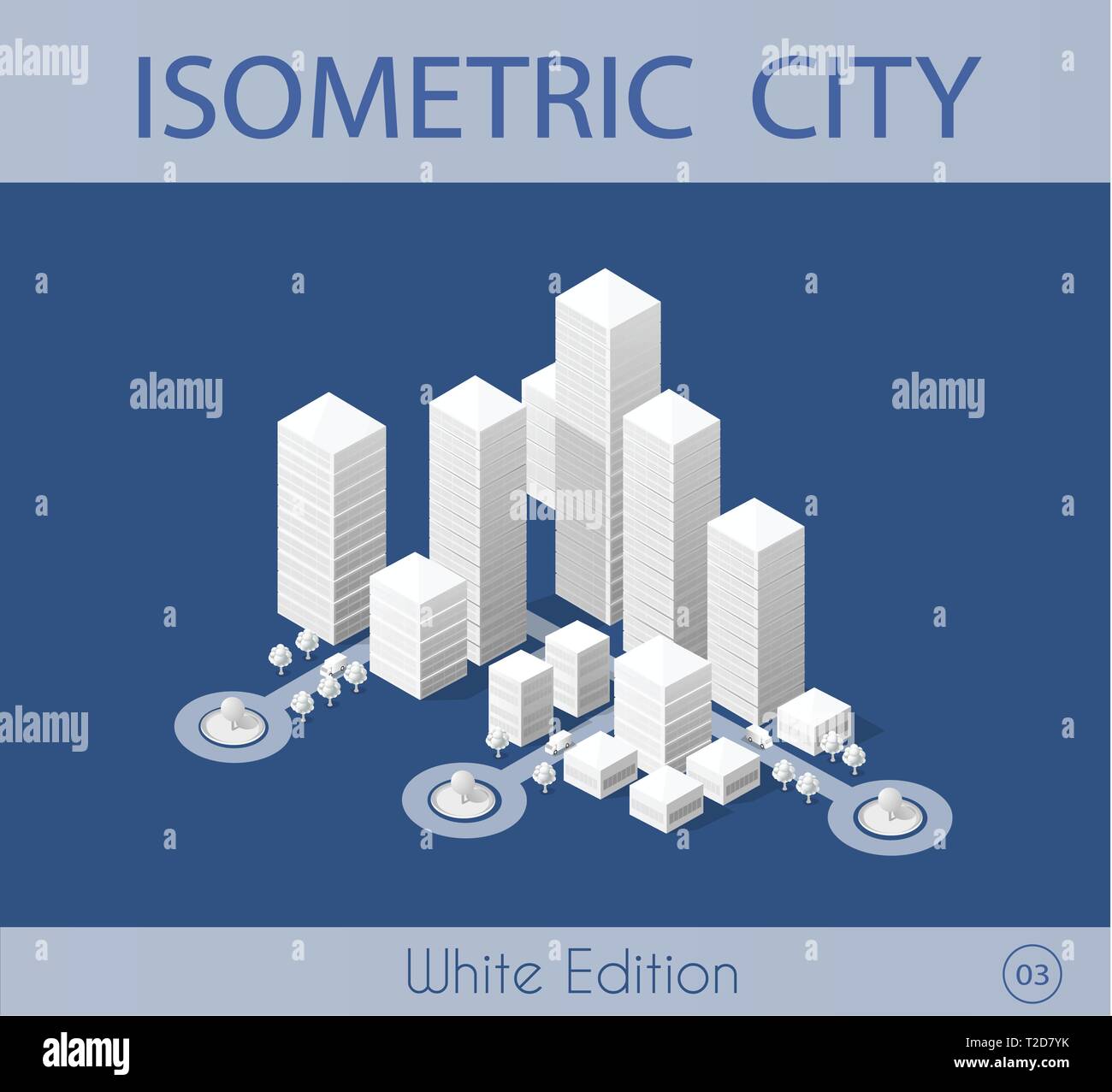 The isometric city with skyscraper from urban building vector ...