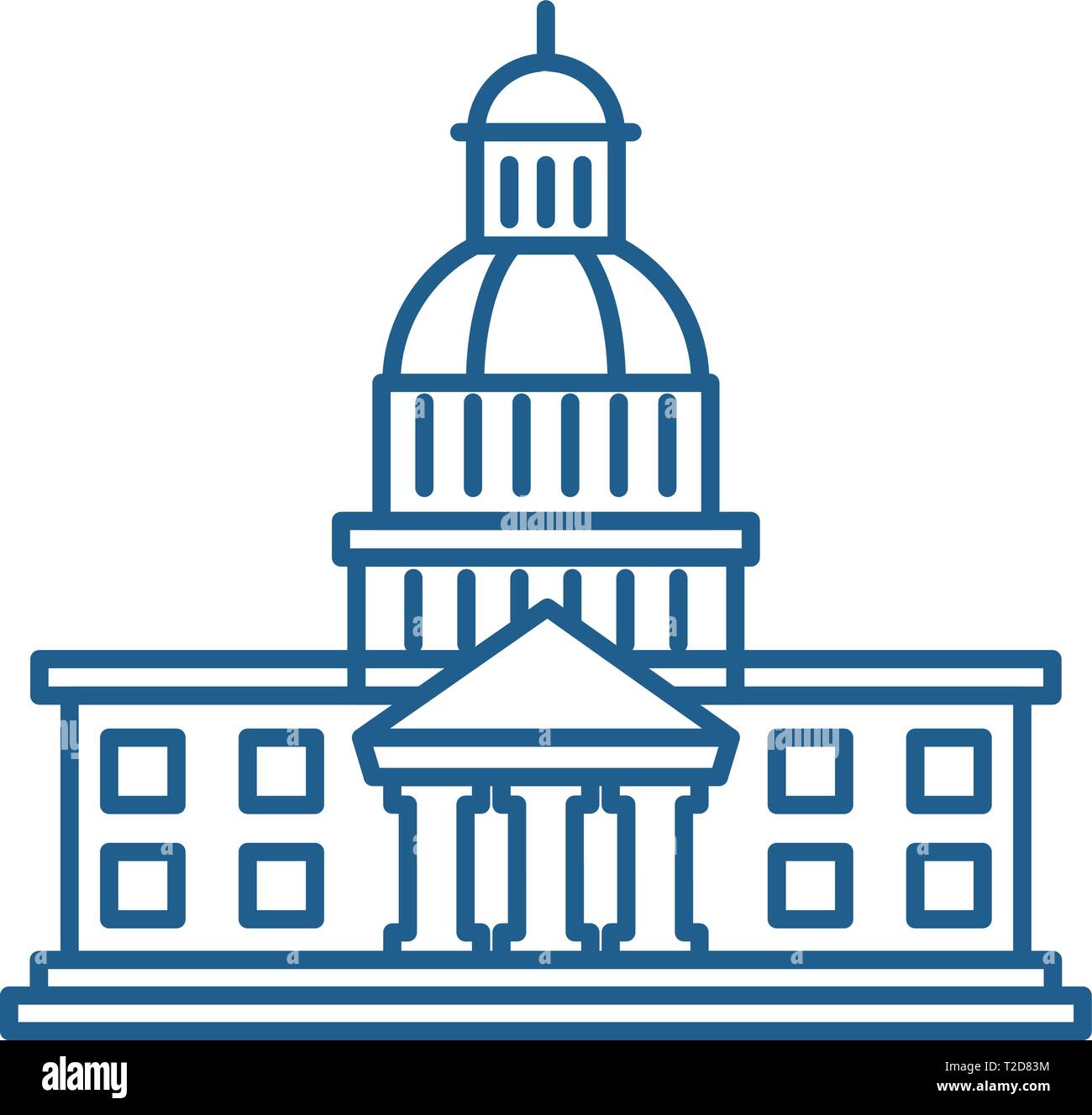Parliament line icon concept. Parliament flat vector symbol, sign