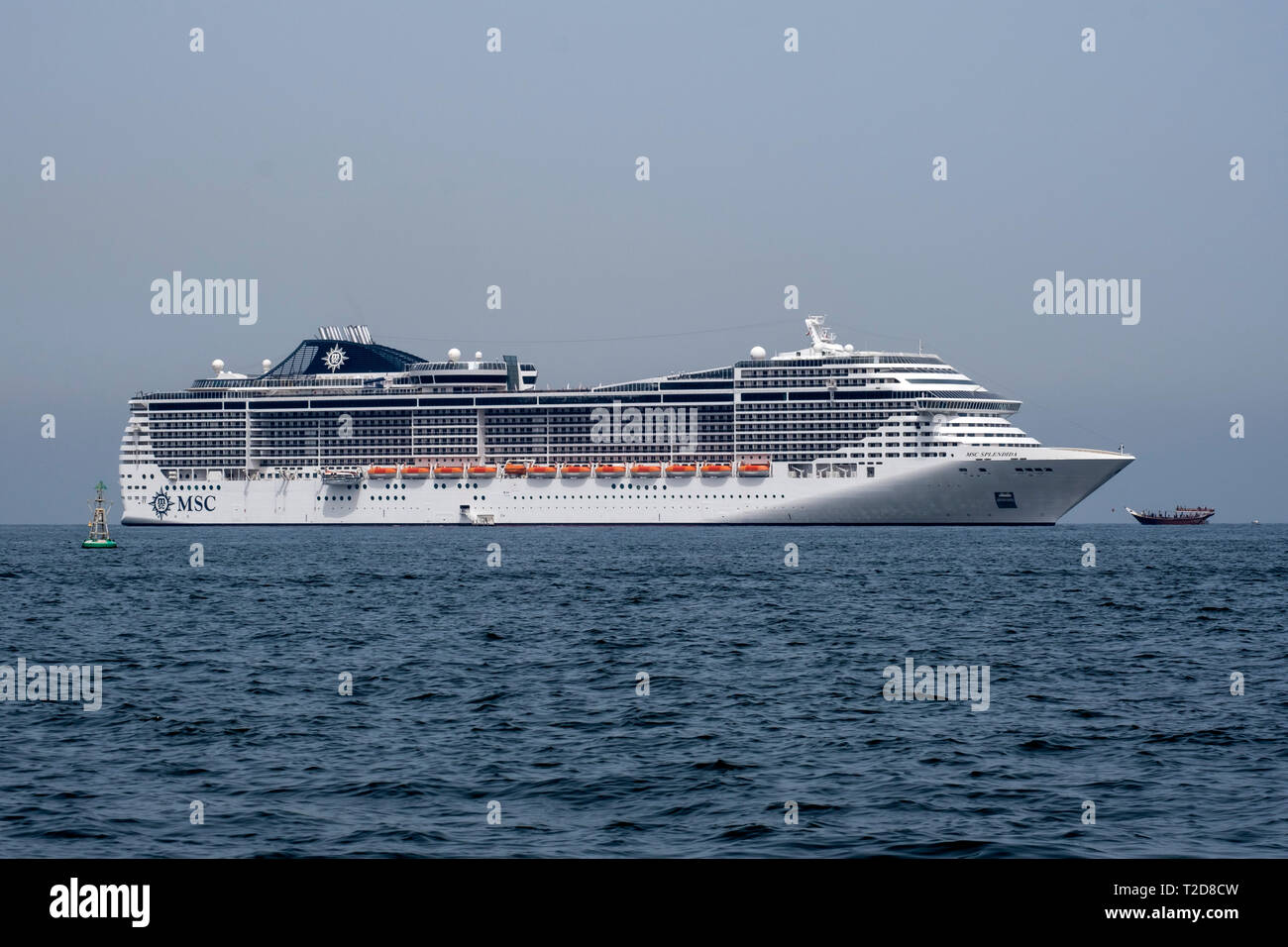 Cruise ship MSC Splendida at sea Stock Photo - Alamy