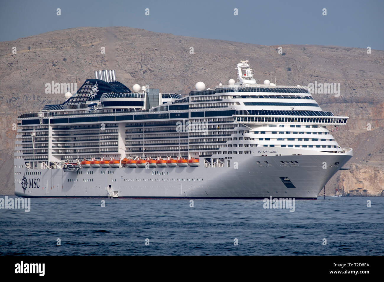 Cruise ship MSC Splendida at sea Stock Photo - Alamy
