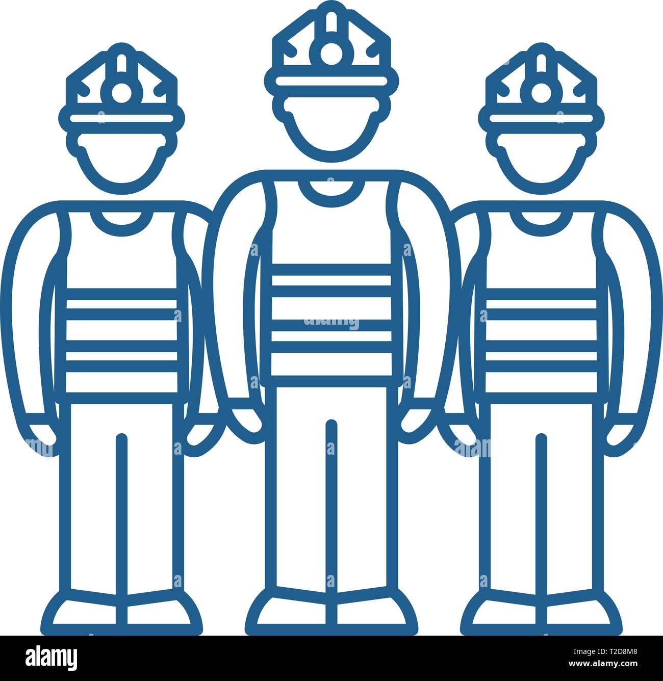 Production team line icon concept. Production team flat vector symbol