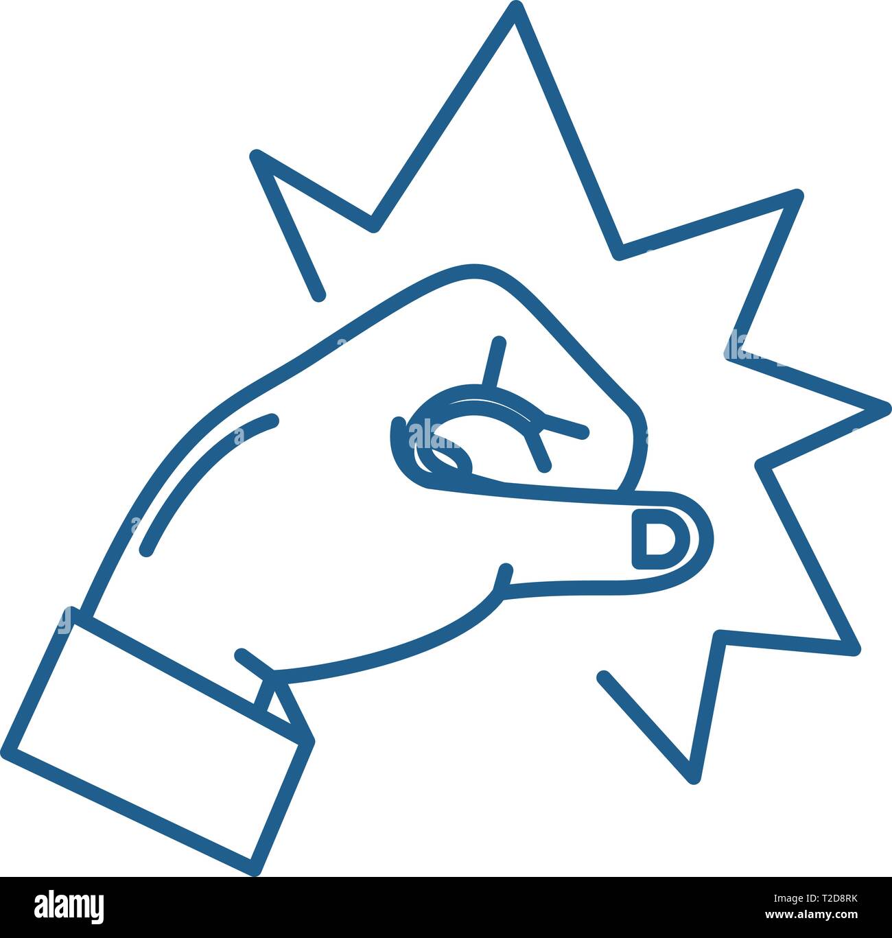 Punch line icon concept. Punch flat vector symbol, sign, outline