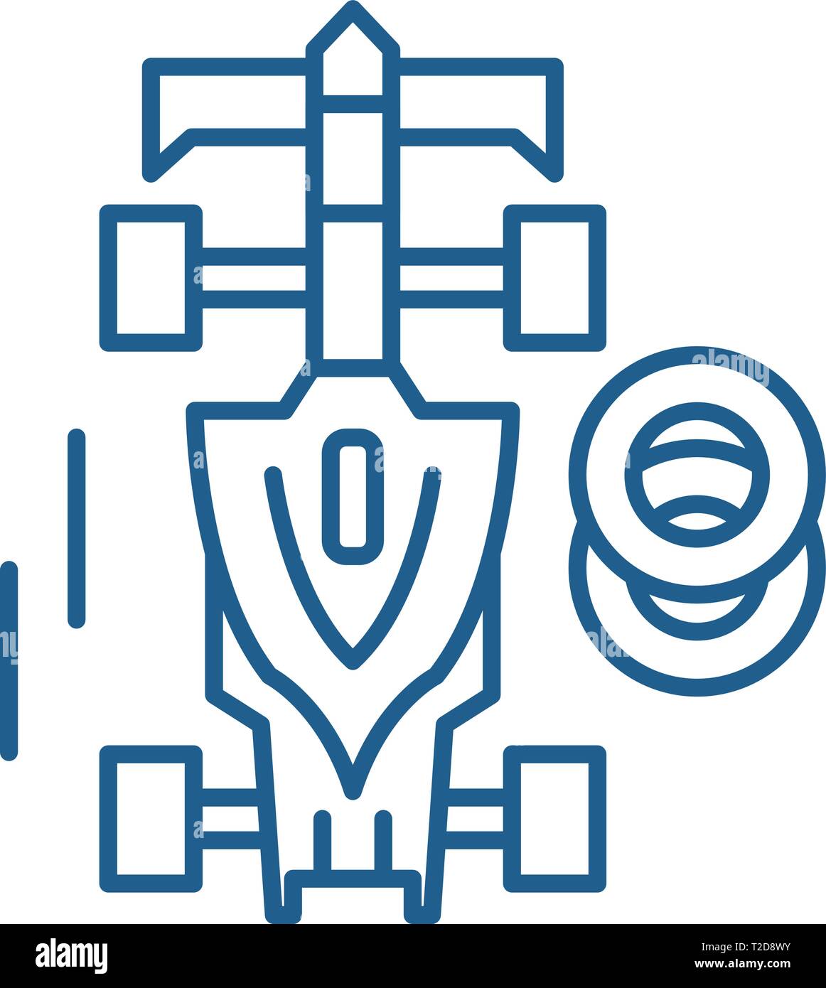 Racing car line icon concept. Racing car flat vector symbol, sign ...