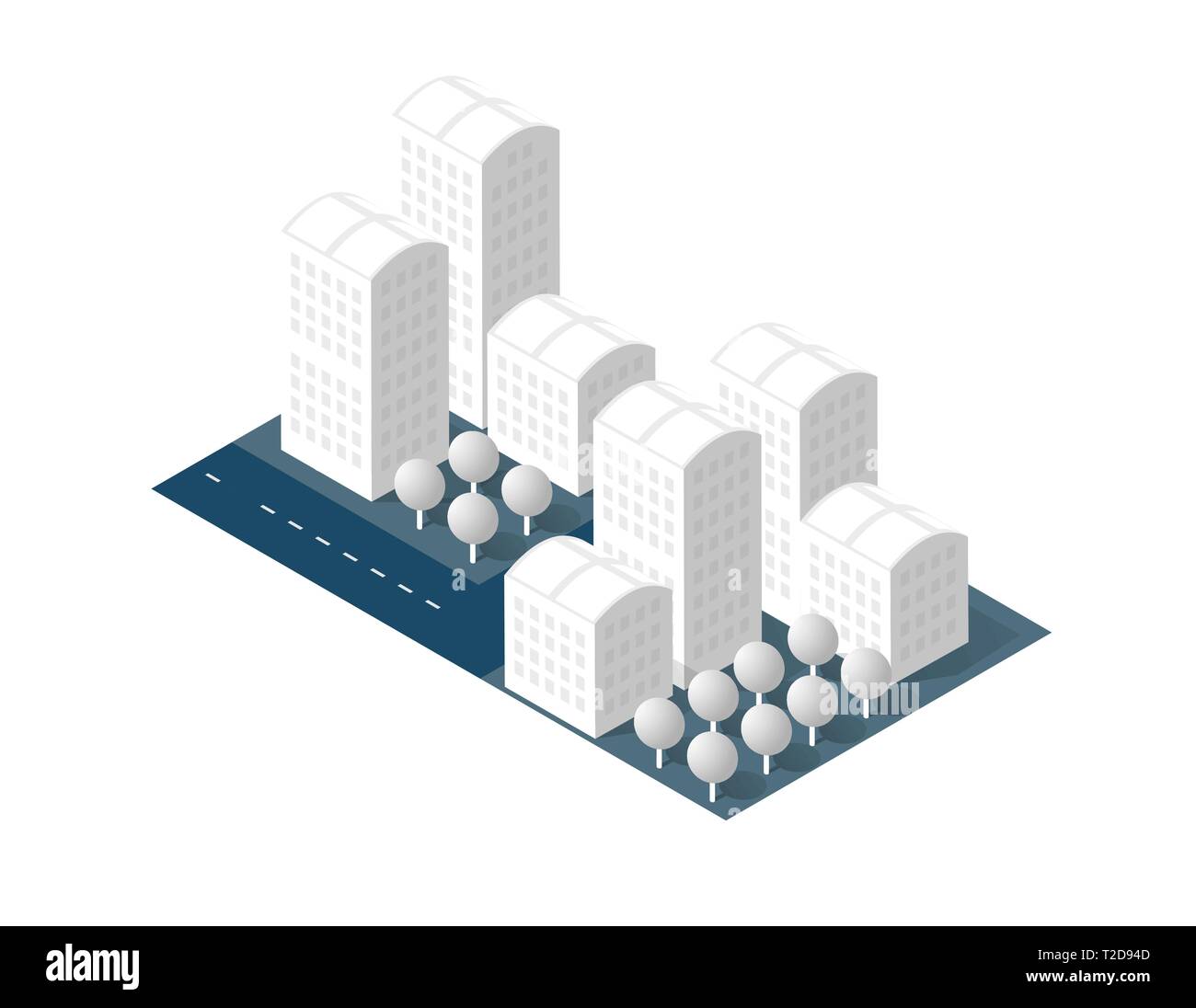 3d map of city on white design street town buildings modern urban house ...